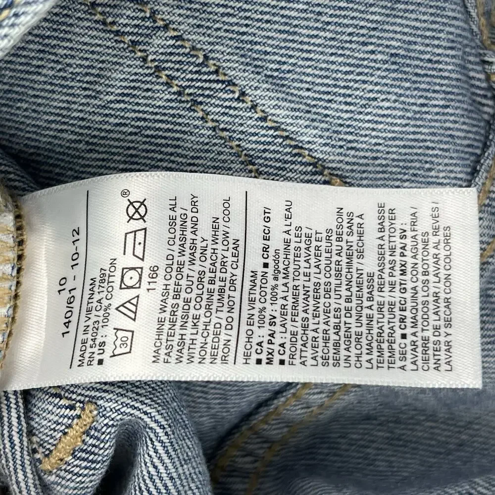 Old Navy Girls 10 High Rise Baggy Wide Leg Jeans NWT Cuffed Blue Denim